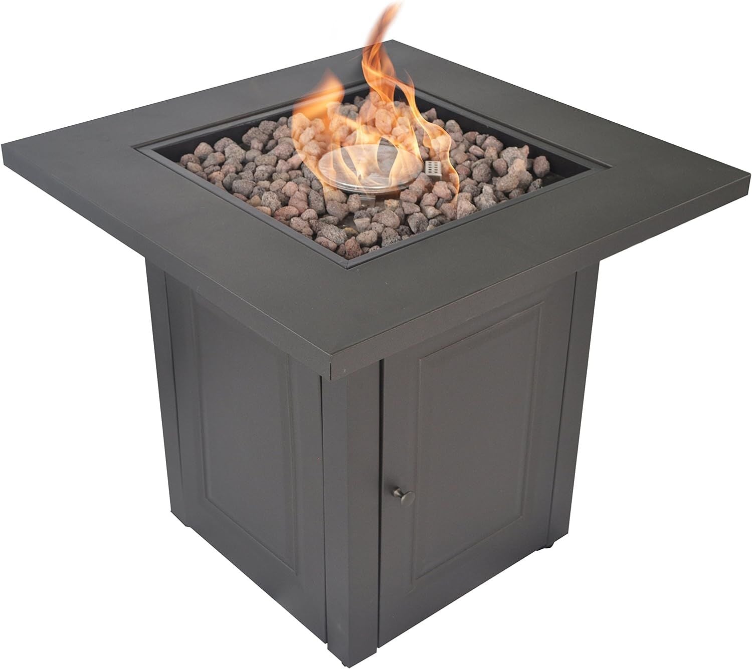 LEGACY HEATING Propane Fire Pit Table Doba Mocha Stainless Steel